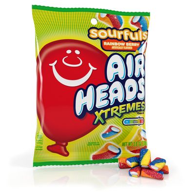Airheads Xtremes Sourfuls, Sweetly Sour Candy, Rainbow Berry, Individually Wrapped Bulk Candy for Adults &amp; Kids, Party, Concessions, Non-Melting, 3.8 oz