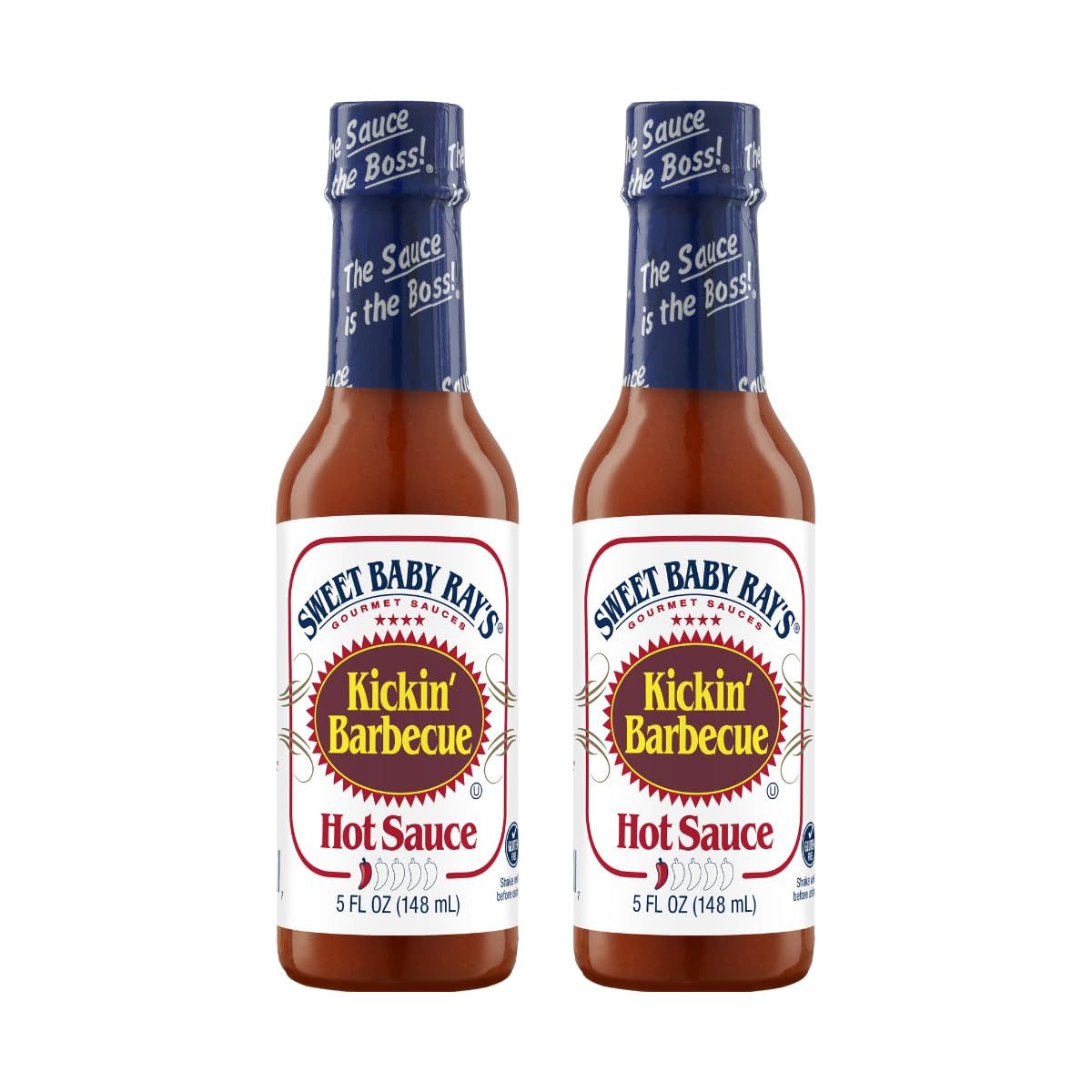 Sweet Baby Rays Kickin&#39; Barbecue Hot Sauce 5 Fl Oz (Pack of 2)