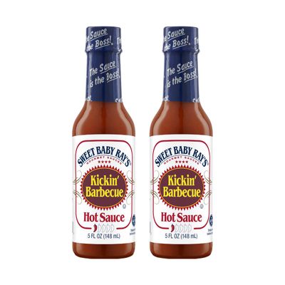 Sweet Baby Rays Kickin&#39; Barbecue Hot Sauce 5 Fl Oz (Pack of 2)
