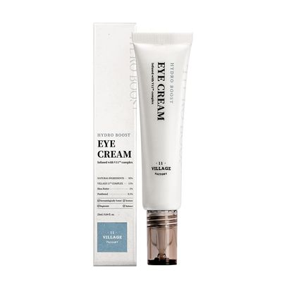 VILLAGE11FACTORY Hydro Boost Eye Cream Hyaluronic Acid Shea Butter Panthenol Deep Hydrating and Nourishing Korean Skincare (0.85 fl oz/25ml)