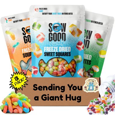 Hangry Kits Sending a Giant Hug Gifts For Men And Women - Send-A-Hug Gift Basket Care Package for Men, To A Friend Or Loved One In Hospital, After Surgery Or Sickness. Recovery. Delicious Variety Of