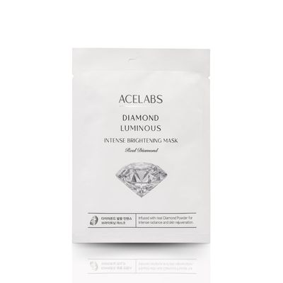 ACELABS Diamond Luminous 10-Pack Intense Brightening Masks Anti-Wrinkle Collagen Beauty Mask Real Diamond Infused Face Tightening &amp; Hydrating Sheets 100% Plant Origin All Skin Types