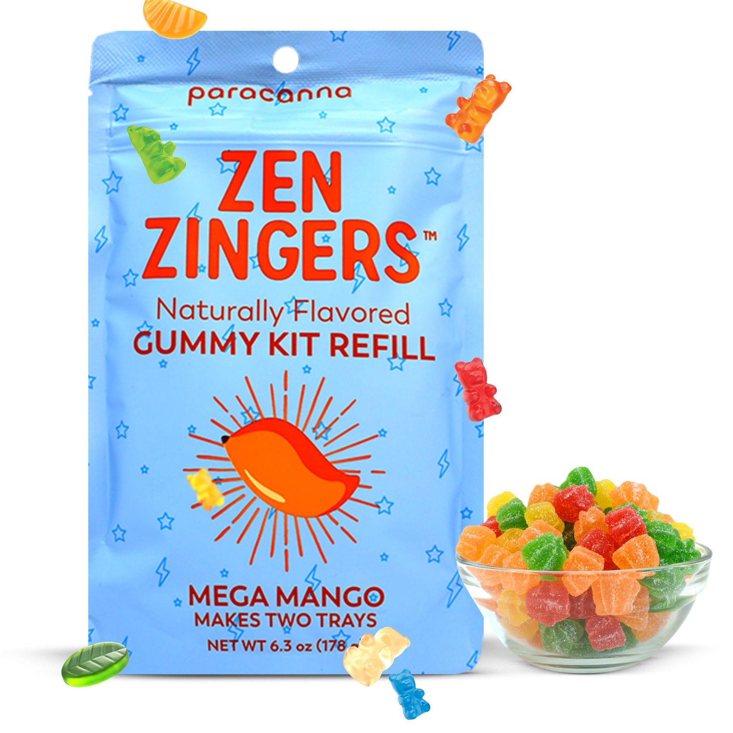 Gummy Making Refill by Paracanna - Create Personalized Candy DIY Gummy Candy Snacks for Adults - Cherry Bomb Refill - Craft your Bulk Candy, Gummy Bears, Gummy Worms &amp; More - 178 g