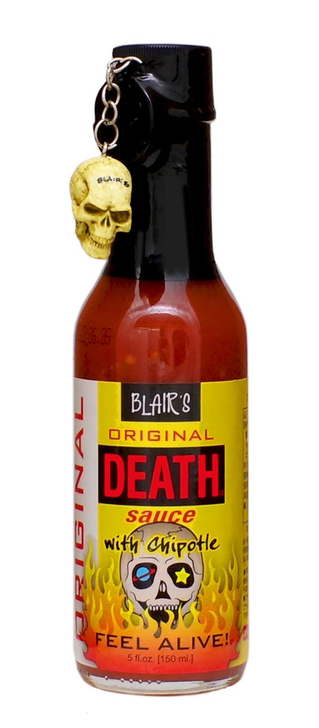 RetailSource Death Sauce with Chipotle and Skull Key Chain, Original, 5 oz.