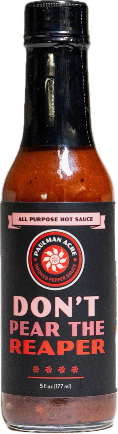 Paulman Acre: Don&#39;t Pear the Reaper Hot Sauce (5floz) Fermented Carolina Reaper, 7-Pot, Pear and Raspberries