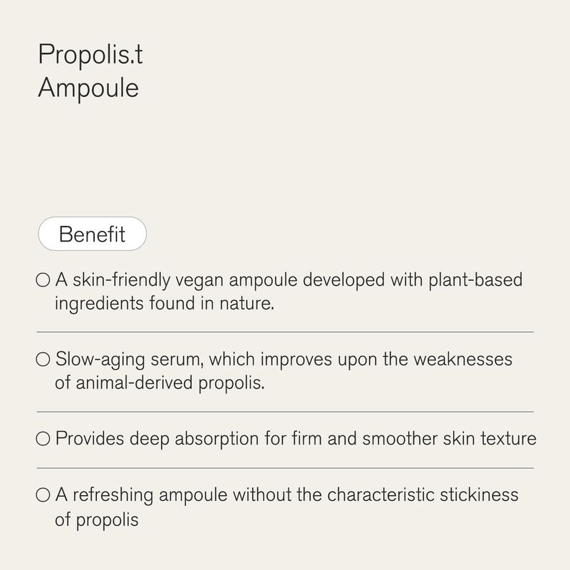Urbanand Propolis.T Ampoule, Vegan Korean Facial Serum with Vegan Propolis, for Dry and Sagging Skin (50ml / 1.69 fl. oz.), Korean Skin Care