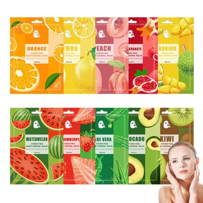 WYBLZPXZ 10 Pack Fruits Sheet Face Mask Skin Care Set,Deep Hydrating Facial Mask for All Skin Types,Mildness Long Lasting Moisturizing Face Masks Skincare for Men &amp; Women