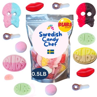 Swedish Candy Chef Mix - Bubs Swedish Candy - Variety Pack - Hand Packed in Sweden - .5LB
