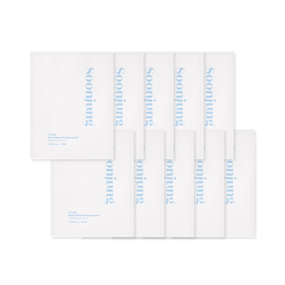 ETUDE Soonjung Sheet Mask Panthensoside (10pcs Pack) Panthensoside for Deep Moisture and Healthier Skin Korean Skin Care