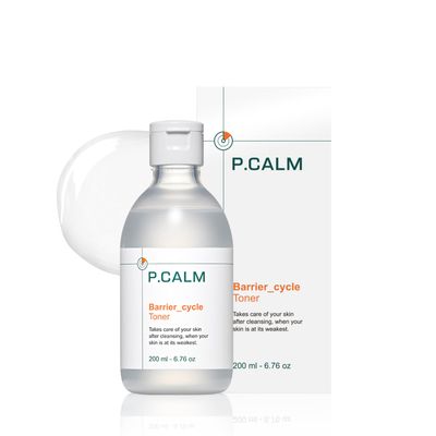 P.CALM Barrier Cycle Toner - Azulene &amp; Centella Asiatica for Deep Hydration &amp; Skin Barrier Strengthening, Korean Vegan Facial Toner for Sensitive Skin (200ml / 6.76 fl.oz)