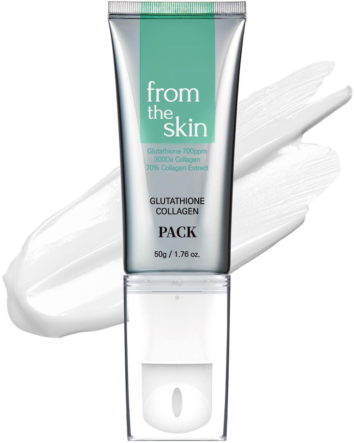 FROM THE SKIN Glutathione Collagen Peel Off Mask - Anti Aging Korean Face Mask, Face Lift, Radiance Boost, Reduces Wrinkles - Built-in Silicone Spatula, 700ppm Glutathione &amp; 300 Da Collagen, 1.76 oz.