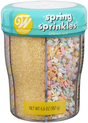 Wilton Spring Sprinkles, Edible Sprinkle Mix, Assorted Colors, For Cookies or Cake Decorating, 6.4 oz., 6-Cell Container