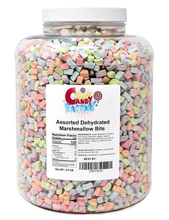 Sarah&#39;s Candy Factory Assorted Dehydrated Marshmallow Bits in Jar, 2.5 Lbs (updated)