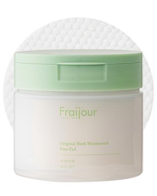 Fraijour Herb Wormwood Pore Pads - Korean Exfoliating Face Toner Pad for Pore Tightening, Blackhead &amp; Sebum Control, AHA BHA &amp; Papaya, Low pH, Vegan, 60 Pads, 5.74 fl.oz.