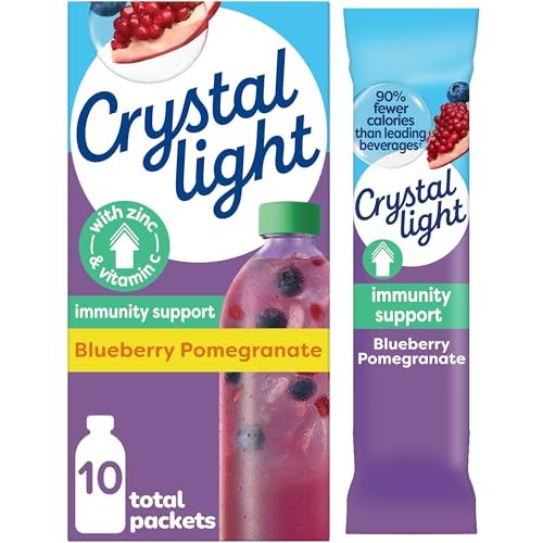 Crystal Light Pure Immunity Blueberry Pomegranate Drink Mix, 10 ct On-the-Go Packets