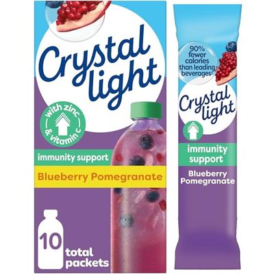 Crystal Light Pure Immunity Blueberry Pomegranate Drink Mix, 10 ct On-the-Go Packets