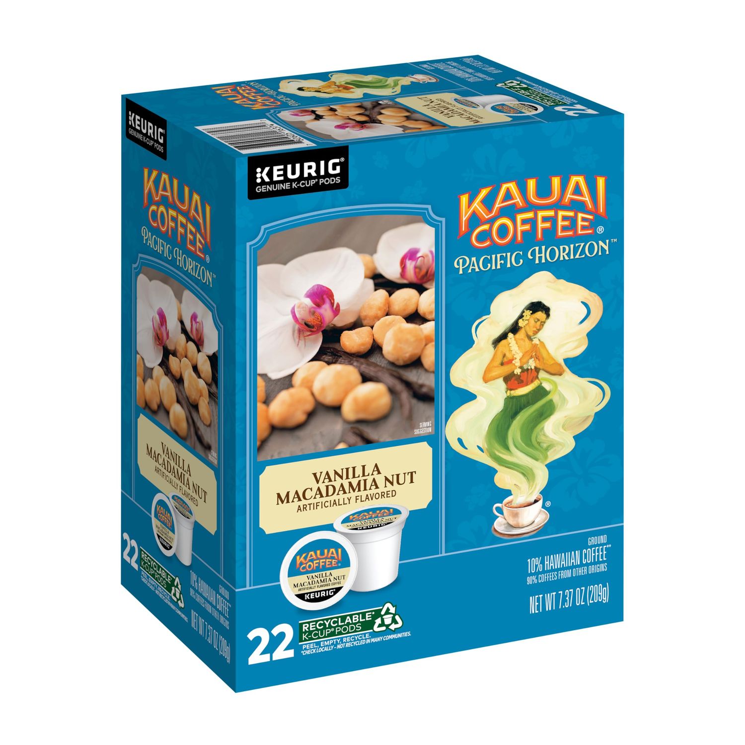 Kauai Coffee Pacific Horizon Keurig K-Cup Pods - Vanilla Macadamia Nut (22 count)