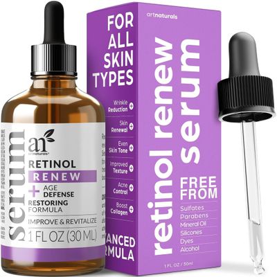 ArtNaturals Retinol Serum for Face - with Vitamin C, 2.5% Retinol Oil &amp; Hyaluronic-Acid - Skin Clearing - Anti-Aging, Anti-Wrinkle Eye Serum - Skin Repair, Night Therapy (1 Fl Oz / 30ml) (ANGA-0127)