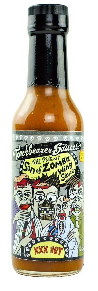 TorchBearer Sauces Son of Zombie Wing Sauce, 5 Fl Oz, Heat level: 6 - XXX Hot - All Natural, Extract-Free, Made in USA