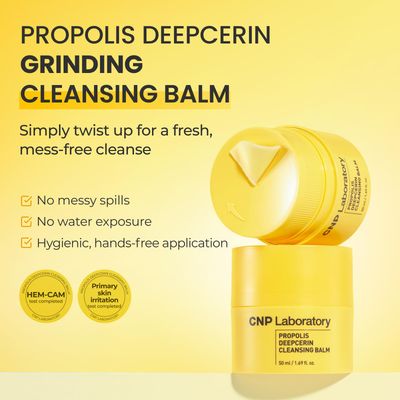 CNP Propolis Deepcerin Cleansing Balm - Soft Grinding Makeup Remover Balm, Buttery &amp; Milky Texture, for Dry &amp; Sensitive Skin, Korean Skincare