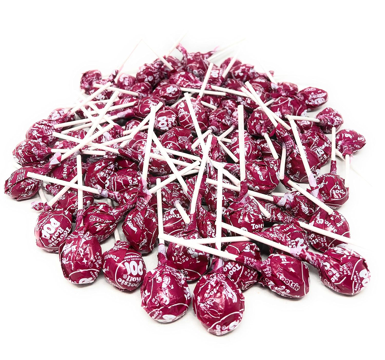 Red Raspberry Tootsie Pops Bulk Candy 100 Count Lollipops Suckers Variety Value Pack Aprox. 4.5 lbs (72 Oz)