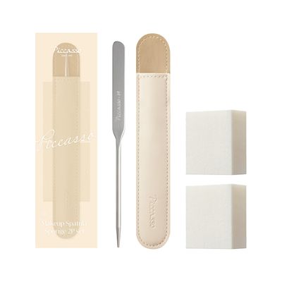 Korean Piccasso Makeup Spatula Sponge 2P Set - Professional Makeup Tools with Precision Spatula and 2 Soft Sponges, Perfect for Blending Foundation, Makeup for a Flawless Finish, K-Beauty