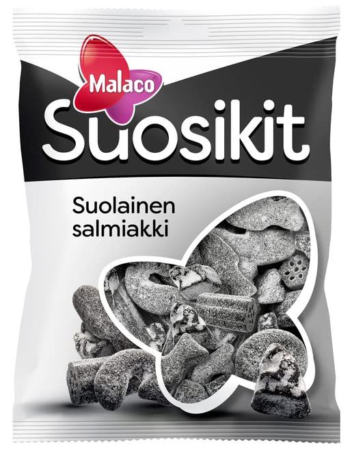 Cloetta Malaco FAVORITES SALTY SALMIAKKI Liquorice 1 Pack of 230g 8.1oz Black