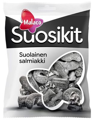 Cloetta Malaco FAVORITES SALTY SALMIAKKI Liquorice 1 Pack of 230g 8.1oz Black