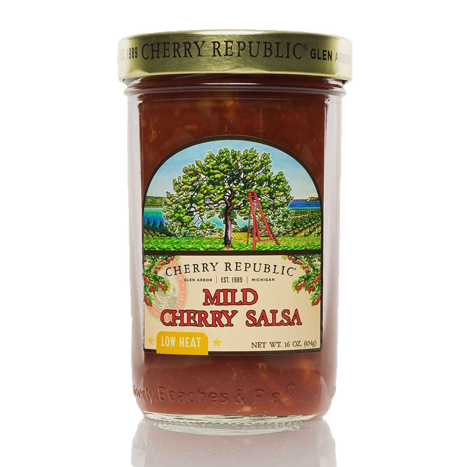 Cherry Republic Mild Cherry Salsa - Chunky Sweet &amp; Low Heat Flavor Sauce - 16 Ounces