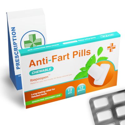 Anti-Fart Gum, Funny Fake Prescription Joke Pill Box Prank, Gag Gifts for Men &amp; Women, Unique Novelty Christmas Gift Idea for Secret Santa &amp; Birthdays, Practical Joke Stocking Filler