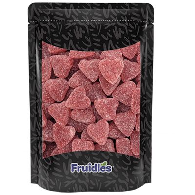 Fruidles Valentine&#39;s Coated Cinnamon Jelly Hearts, Delicious Gummy Candy, Fun and Festive Holiday Gummi Snacking, Party Favor (1 Pound)