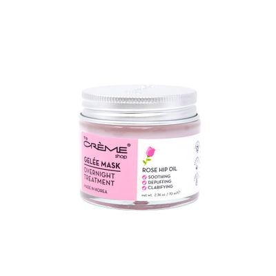 The Crme Shop Rose Hip Oil Gele Overnight Face Mask, Korean Facial Mask, Sleeping Face Mask, Anti-Puffiness Facial Mask, Hydrating Face Mask - 2.36oz