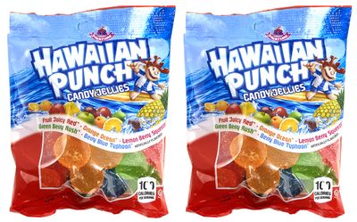 Adams &amp; Brooks, Inc. Hawaiian Punch Candy Jellies Fruity Chewy Candy, 5 Flavors, Kosher Candy, 6 Ounce Bag (Pack of 2)