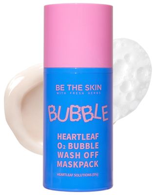 BE THE SKIN Heartleaf O2 Bubble Wash-Off Mask Pack - Gentle Pore Detoxifying for Sebum Control with 50,000ppm of Heartleaf Extract - Soothing &amp; Radiance Korean Skincare, 1.69oz.