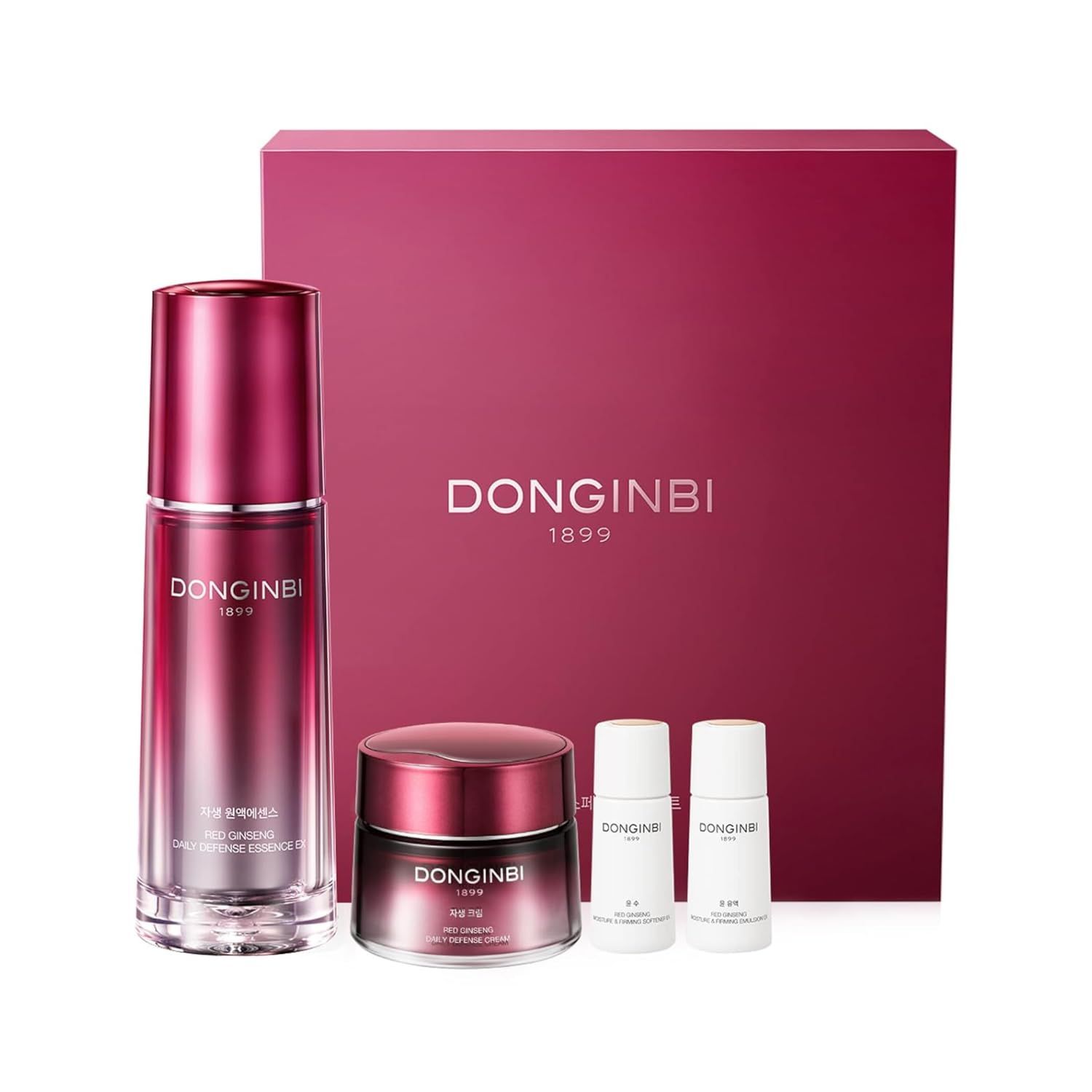 Donginbi Red Ginseng Daily Defense Special Set - Easter Basket Essentials, Essence &amp; Antioxidant Cream for Face, Korean Red Ginseng Skin Care