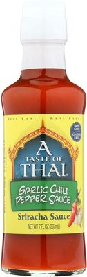 A Taste of Thai Garlic Chili Pepper Sauce (Pack of 2) 7 fl oz Bottle - Sriracha Sauce for Chicken, Dumpling, Pizza etc.