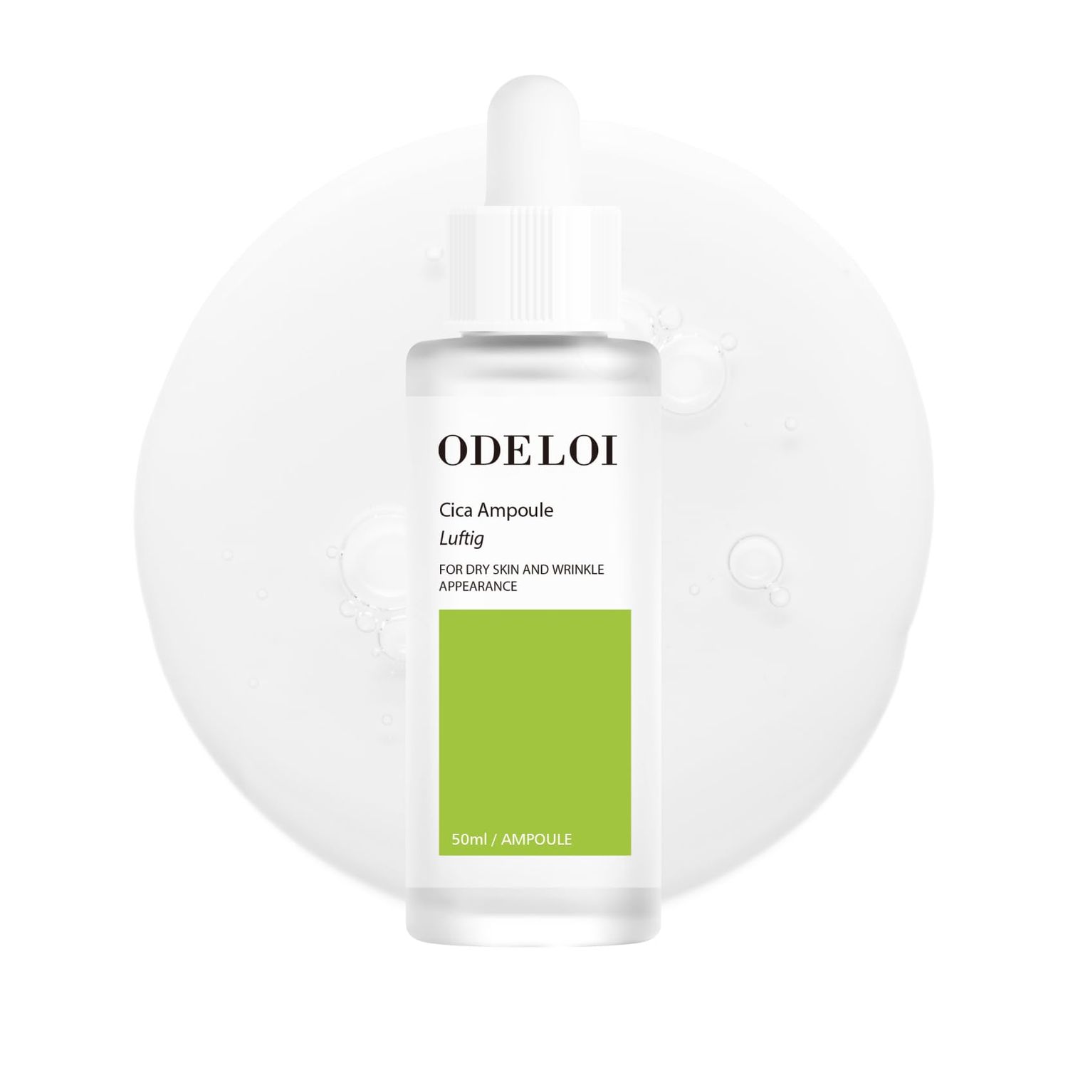 ODELOI Cica Ampoule Luftig, Skin Soothing and Repair, Pore Care and Smooth Texture, Daily Hydration with Centella Asiatica Extract, Adenosine, Korean Skincare, All Skin Types, 1.69 fl.oz.