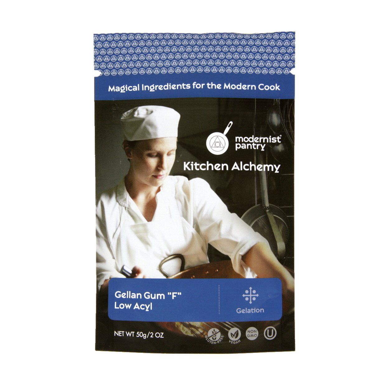 Pure Gellan Gum F - Low Acyl Non-GMO Vegan OU Kosher Certified - 50g/2oz
