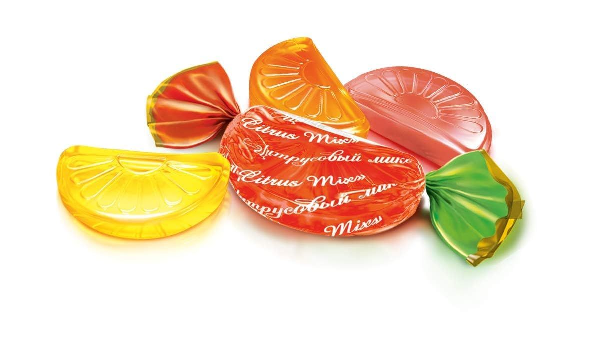 Roshen Hard Candy &quot;Citrus Mix&quot; Kosher and Halal, Delicious, Flavorful hard Sweets Bulk Candy 1kg/2.204lb