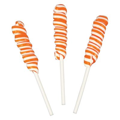 Mini Twisty Lollipops, Unicorn Pops, Nostalgic Candy, Suckers, 24 Pieces, Individually Wrapped, Orange