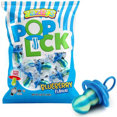 Lollipop Ring Pop Lick Pacifier Individually Wrapped Blueberry Flavor - Its a Boy Baby Shower Candy Favors for Boys Perfect Baby Reveal Party Favors, 12 Units