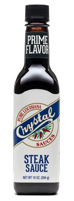 Crystal Louisiana&#39;s Steak Sauce, 10 Ounce, Compliments Steak, Chicken, Pork, Grilled, Baked or Fried, Zesty &amp; Smoky Black