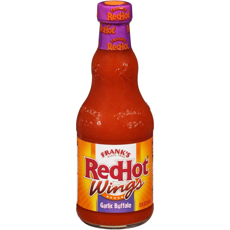 Frank&#39;s RedHot Garlic Buffalo Wings Sauce, 12 fl oz (Pack of 5)