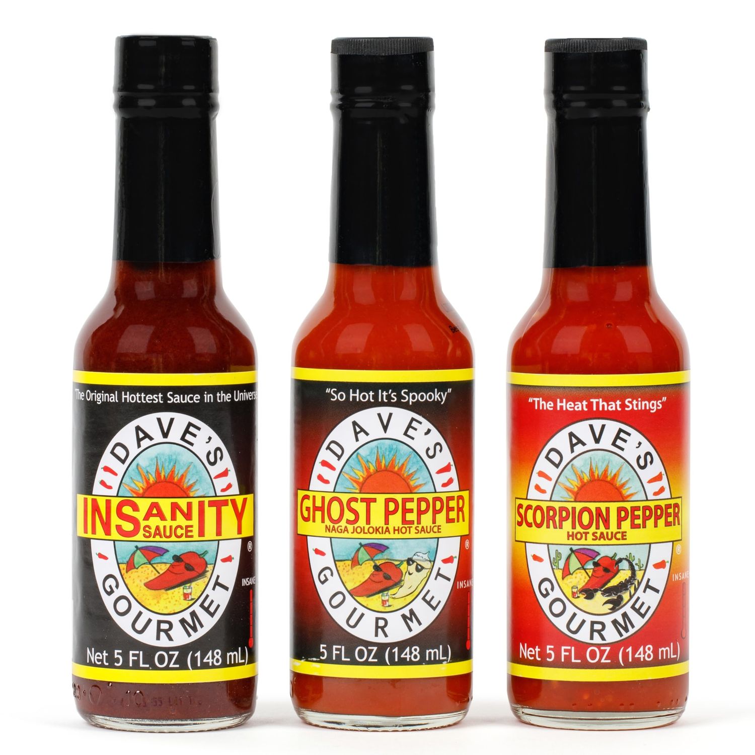 Super Spicy Hot Sauce 5oz 3-Pk (Insanity, Ghost Scorpion)