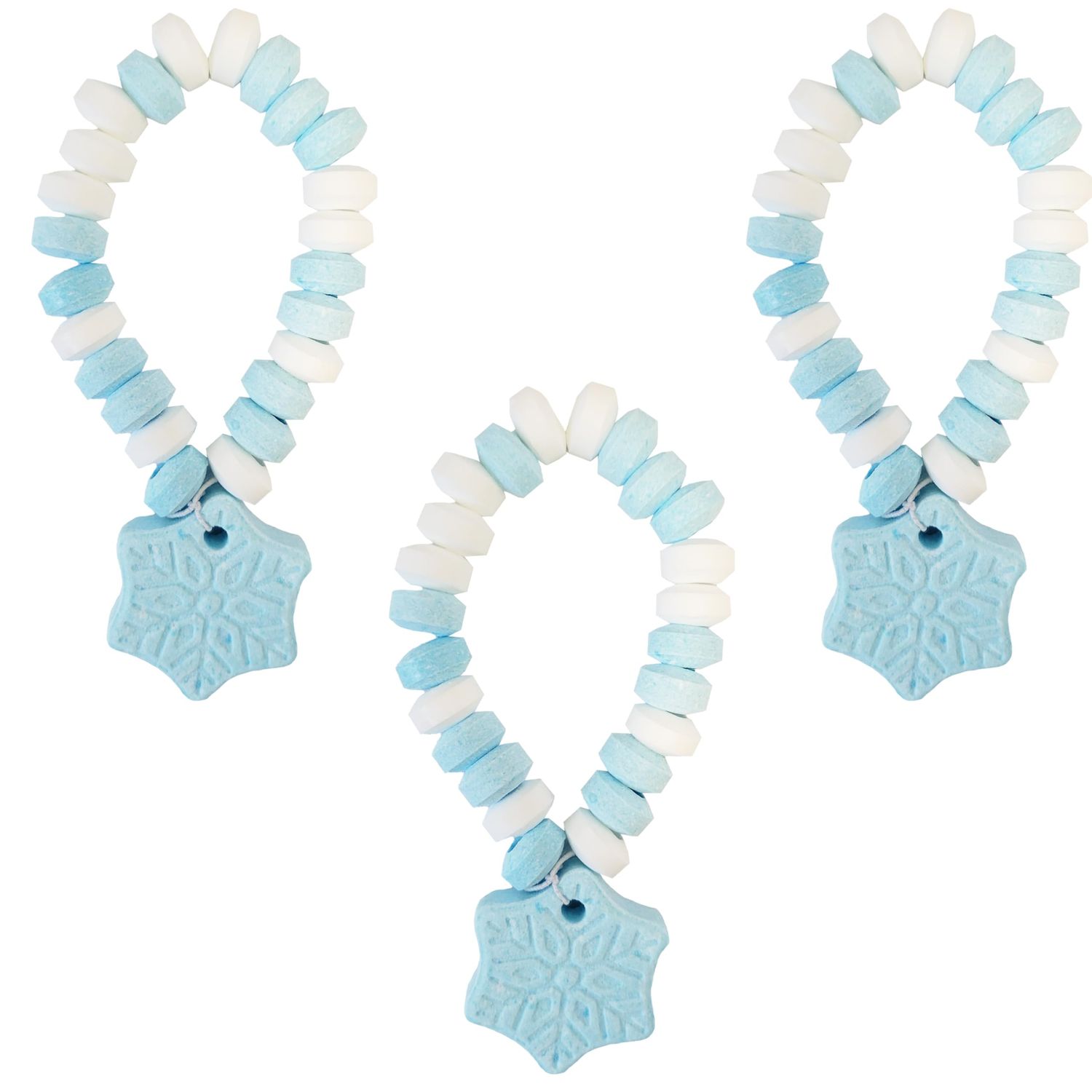 Snowflake Candy Bracelet, Stretchable Multicolor Fruit-Flavored Chewables for Party Favors (12-Pack)
