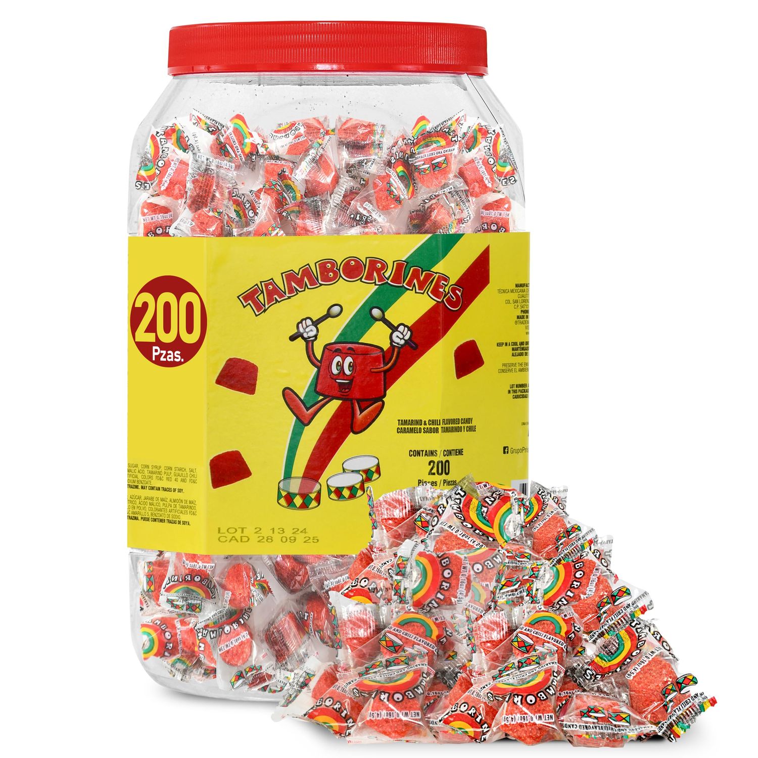 Tamborines Enchilados - Mexicn Hot Candy 200 Pieces