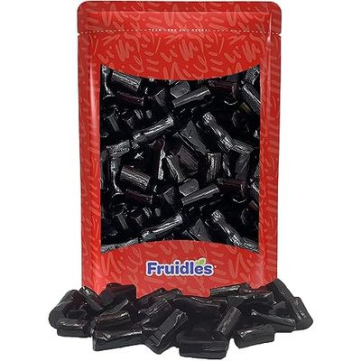 Fruidles Black Licorice Candy, Soft Licorice Bites Gummies, Deliciously Sweet And Soft Candy, Batch Made in Finland (8 Oz)