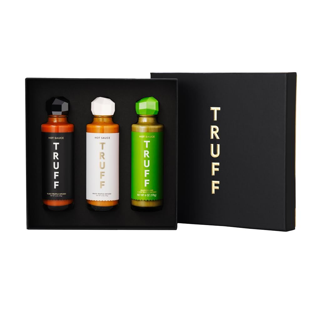TRUFF Jalapeo Lime Variety Pack - Gourmet Hot Sauce Set of the Original (6 oz), Jalapeo Lime (6 oz), and White Truffle Hot Sauce (6 oz), Unique Flavor Experiences with Truffle, 3-Bottle Bundle