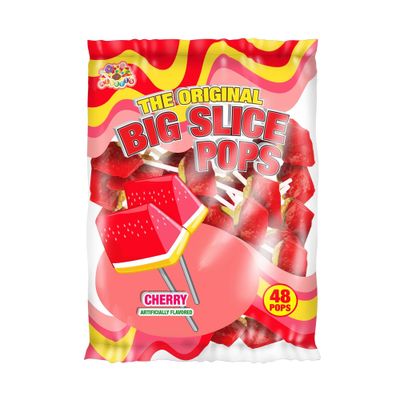 Smiling Sweets The Original Delicious Big Slice Cherry Hard Candy Pops, Share with Friends and Family