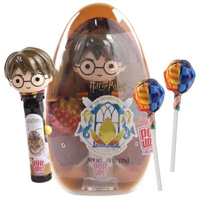 Harry Potter Pop Ups Jumbo Egg, Two Individually Wrapped Lollipops and Character Holder, Easter Basket Stuffer Gifts, 0.7 Ounces